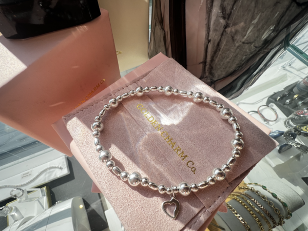 Halo Heart Silver Bracelet